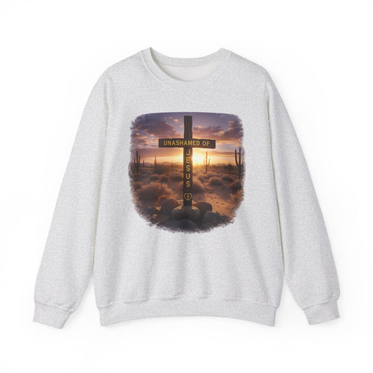 Christian Cross Sweatshirt – "Unashamed of Jesus" Inspirational Crewneck