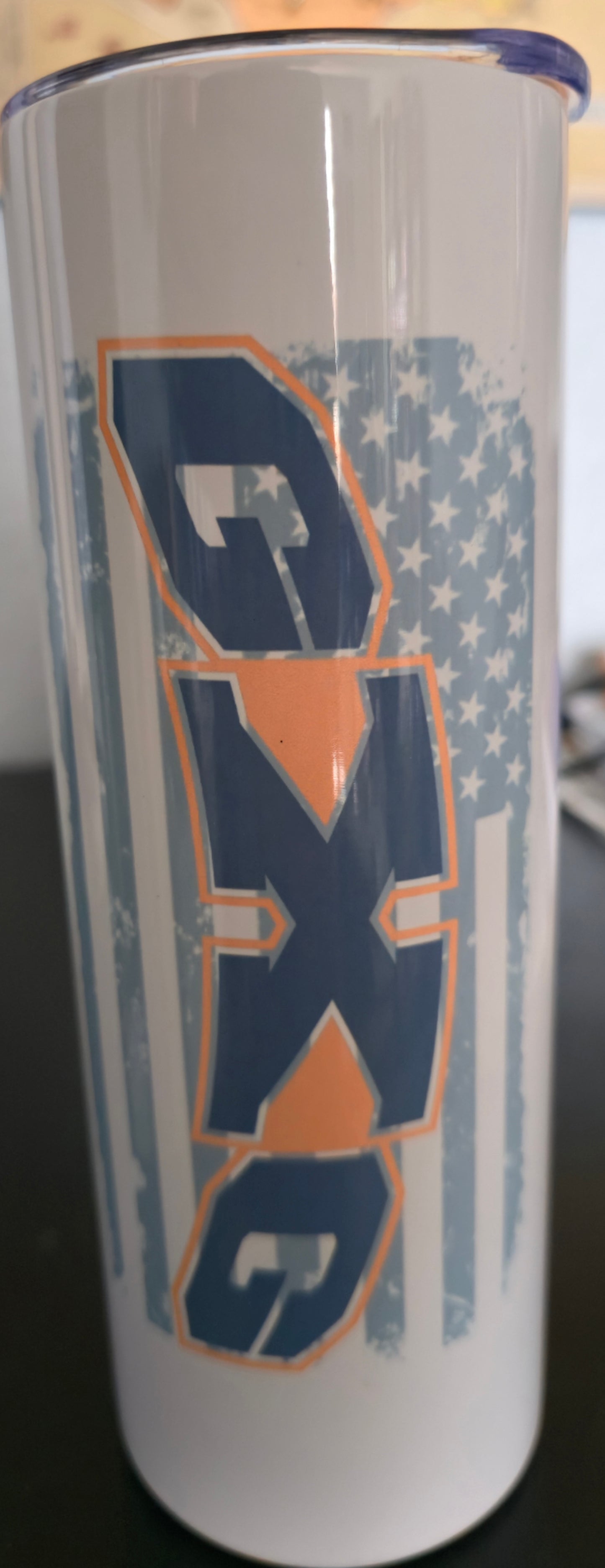 Florescent (Black Light Glow in the Dark)Gen X Guy 20oz Stainless Tumbler with Metal Straw and Cleaning Brush