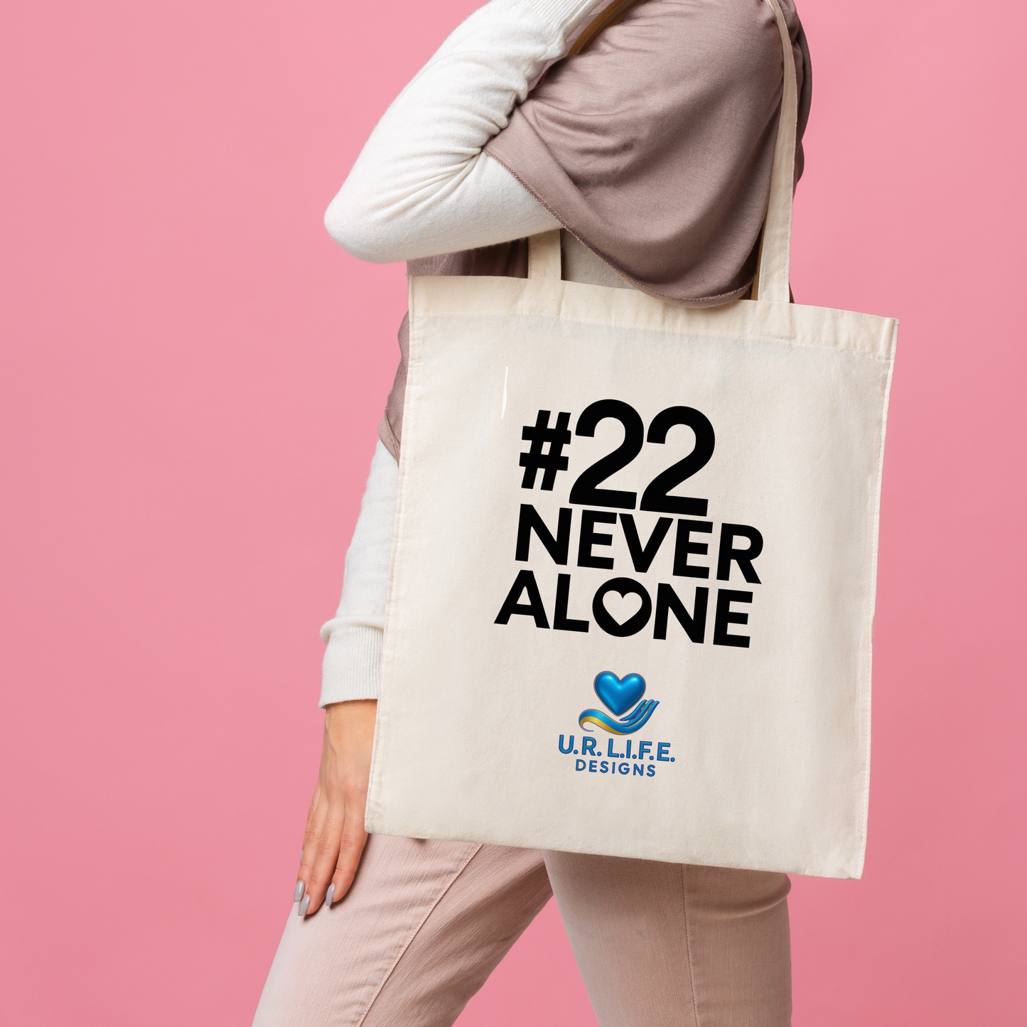 Tan #CoffeeLady #22 Never Alone Reusable Bag Shopping Bag Beach Bag Pool Bag Market Bag