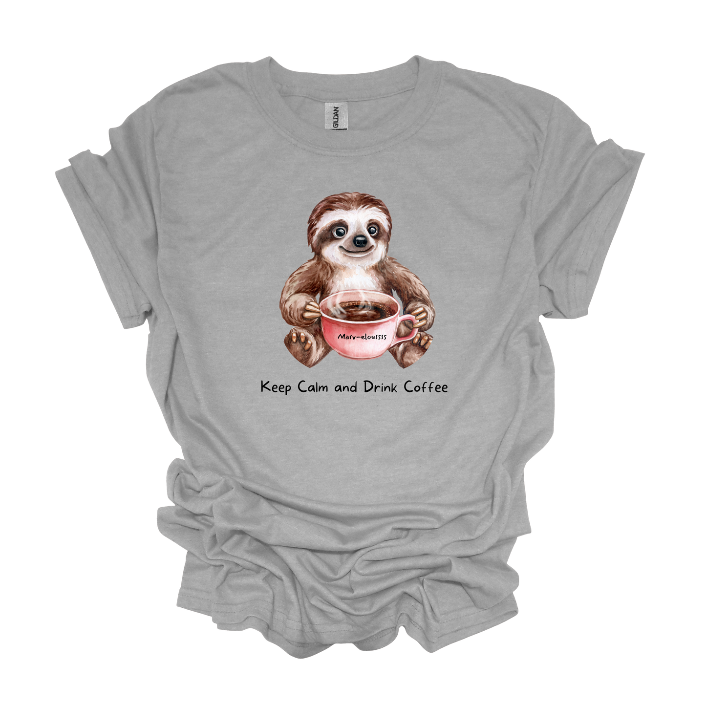 Gilden Mav-elousss Sloth and Cofee T-shirt