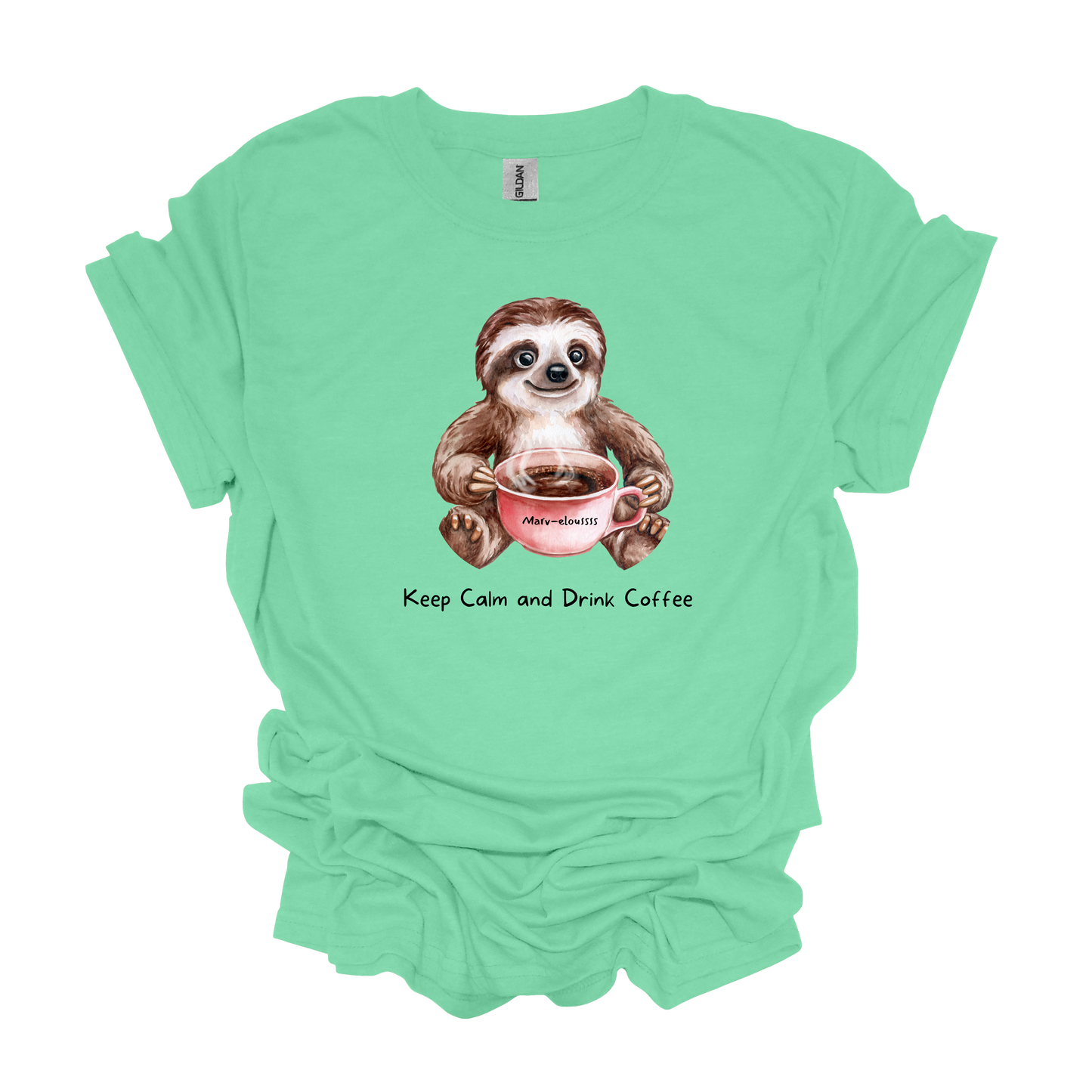 Gilden Mav-elousss Sloth and Cofee T-shirt