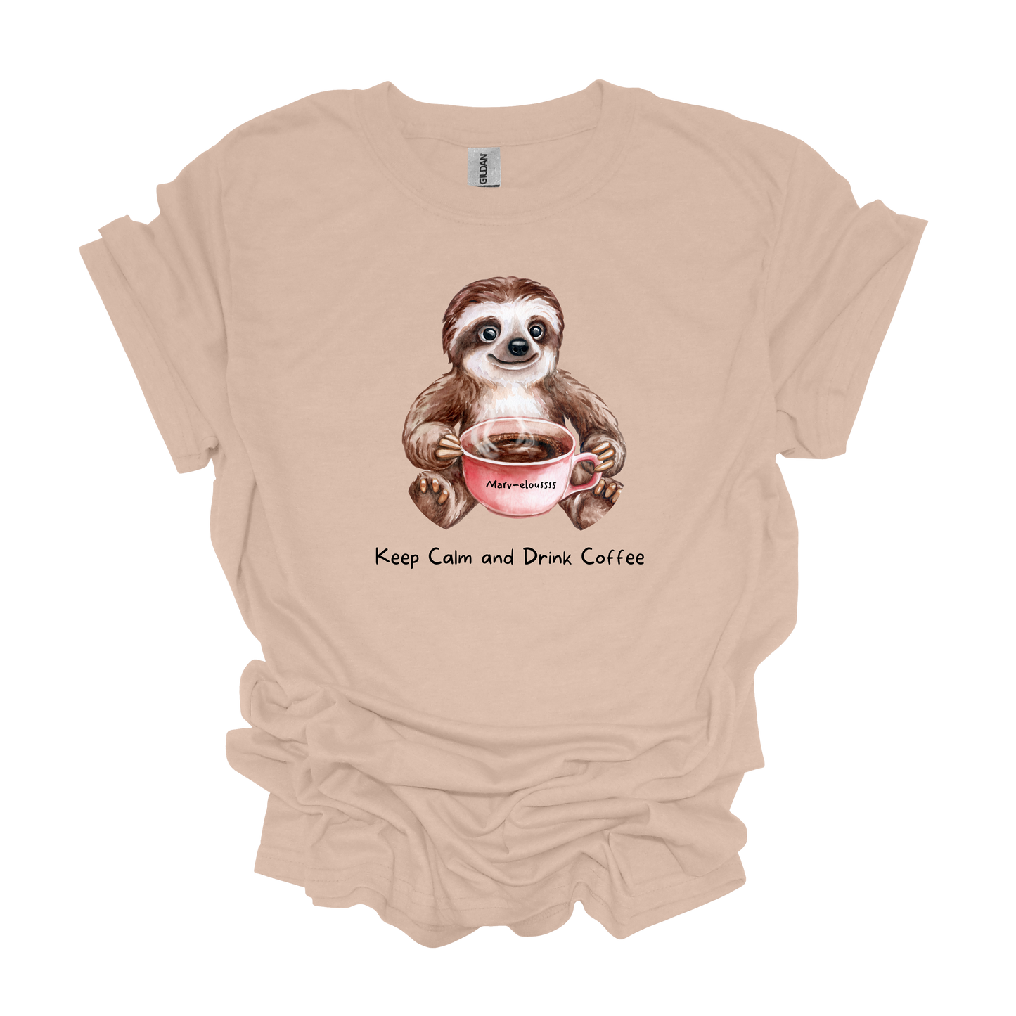 Gilden Mav-elousss Sloth and Cofee T-shirt