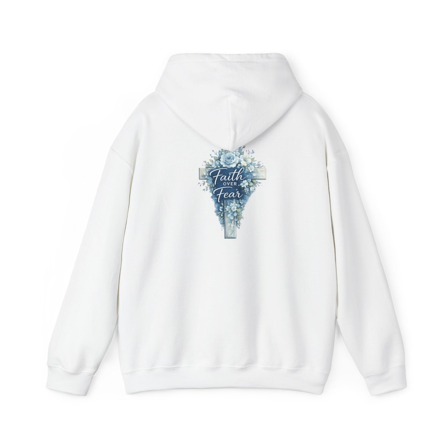 Faith Over Fear Hoodie — Floral Cross Christian Sweatshirt