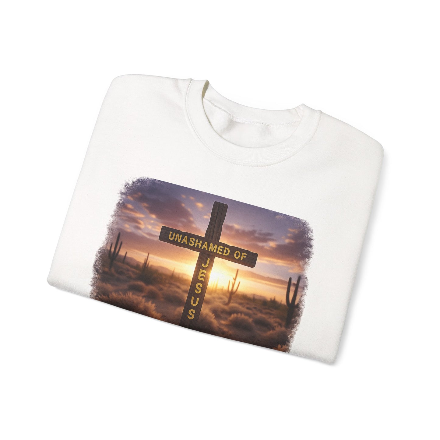Christian Cross Sweatshirt – "Unashamed of Jesus" Inspirational Crewneck