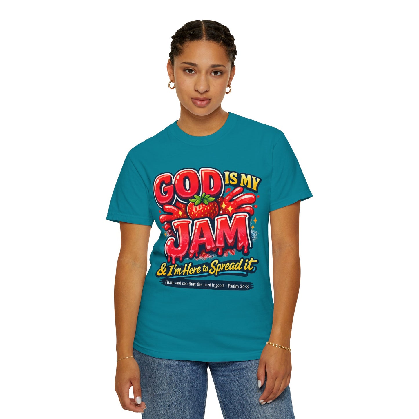 God Is My Jam T-Shirt — "God Is My Jam & I’m Here to Spread It" Christian Graphic Tee
