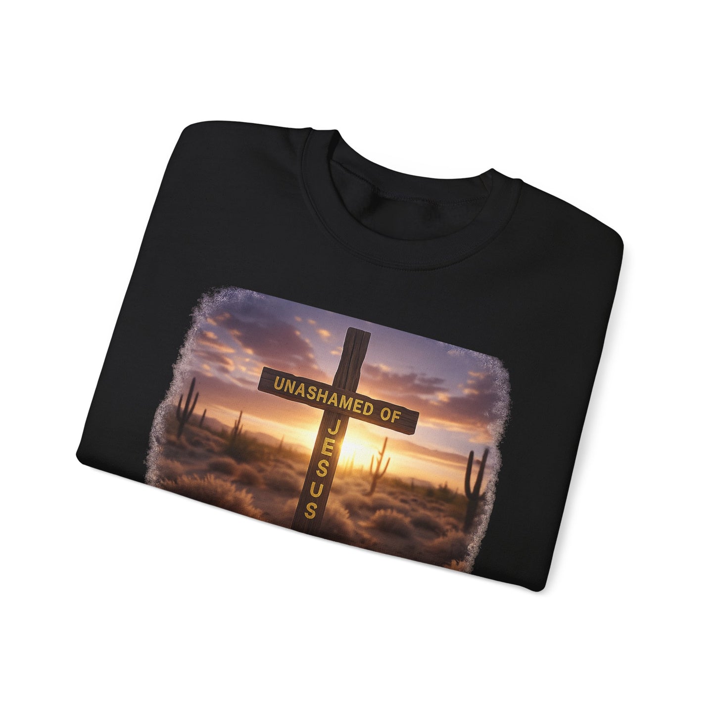 Christian Cross Sweatshirt – "Unashamed of Jesus" Inspirational Crewneck