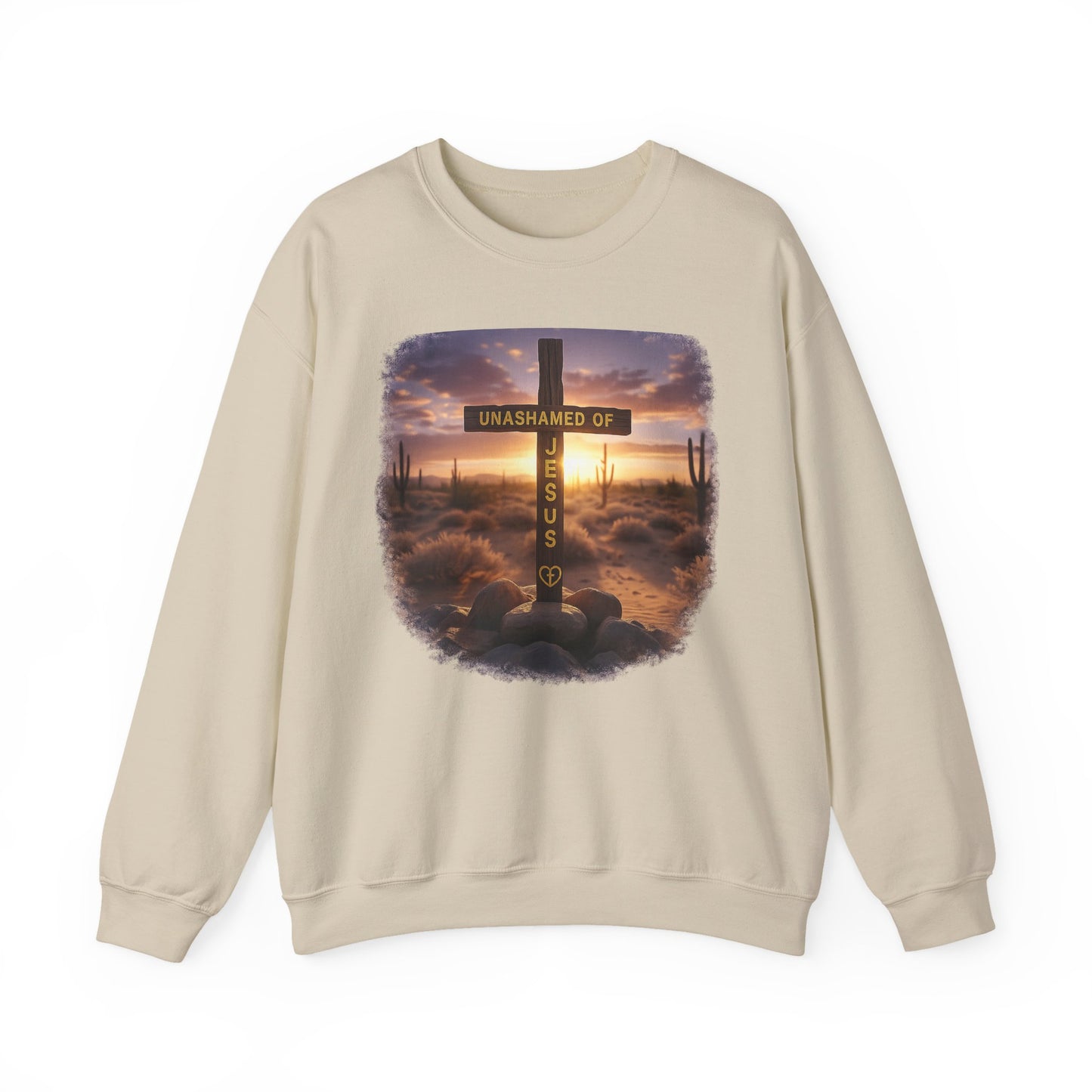 Christian Cross Sweatshirt – "Unashamed of Jesus" Inspirational Crewneck