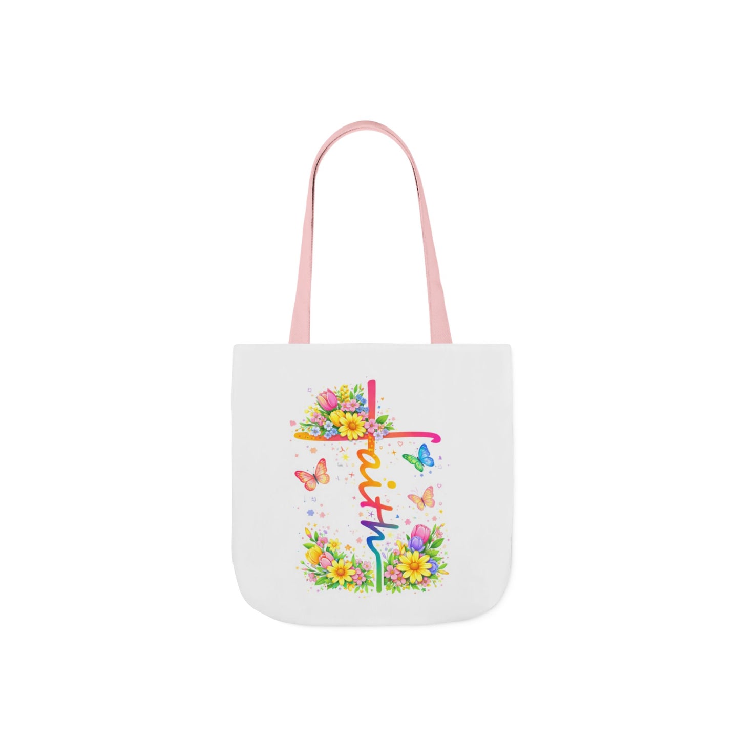Faith Floral Cross Tote Bag — Canvas Spring Floral Grocery & Church Tote