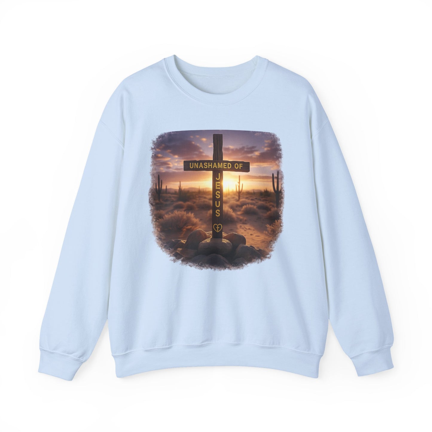 Christian Cross Sweatshirt – "Unashamed of Jesus" Inspirational Crewneck