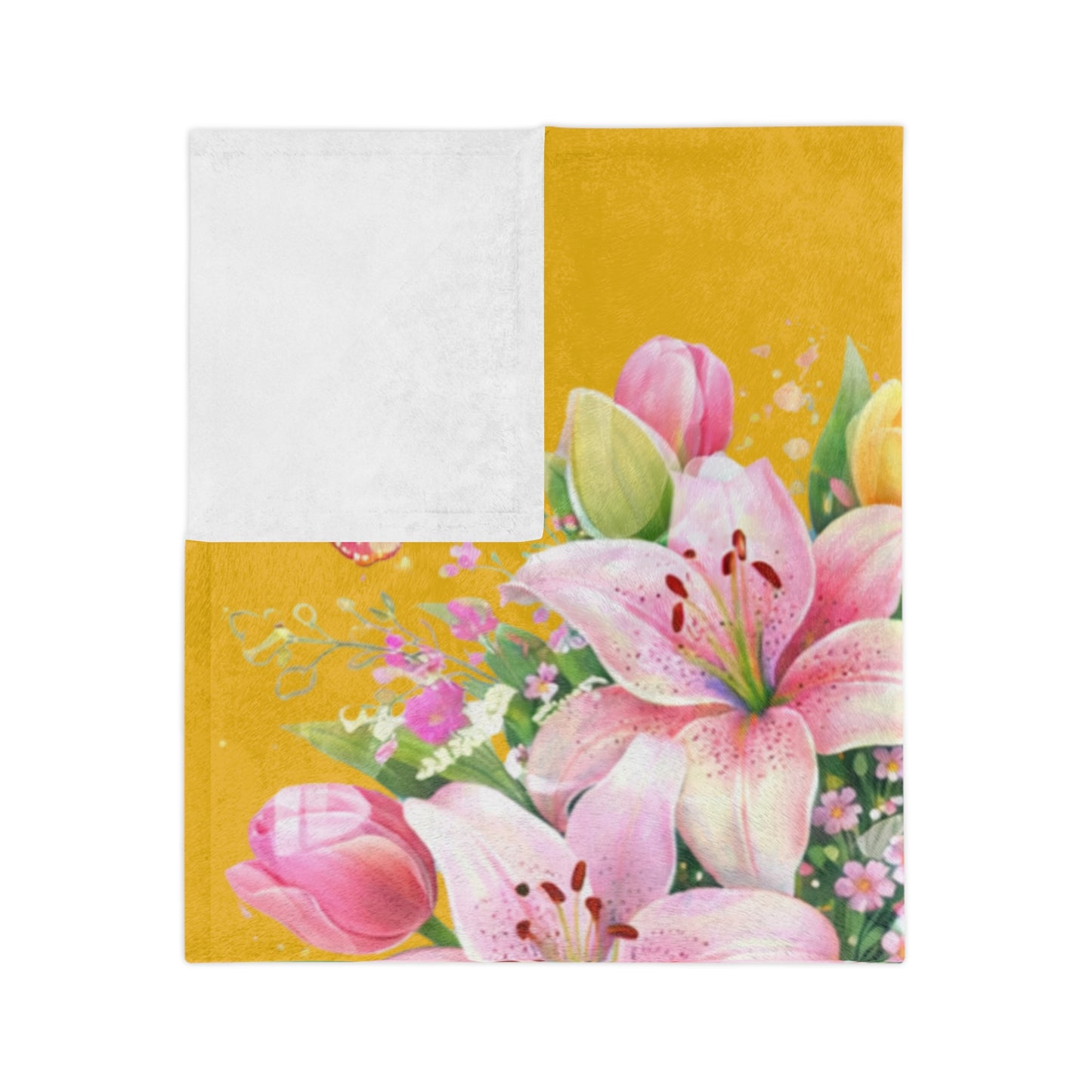 Velveteen Blanket — "When You Can't Find the Sunshine, Be the Sunshine" Floral Throw