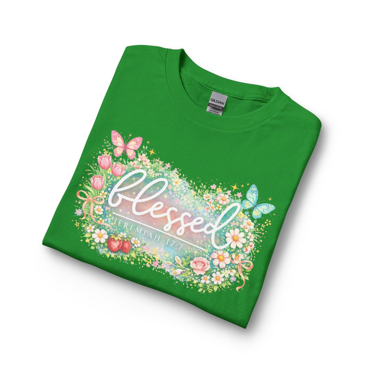Blessed Floral Long Sleeve Tee — Spring Butterfly Garden Shirt