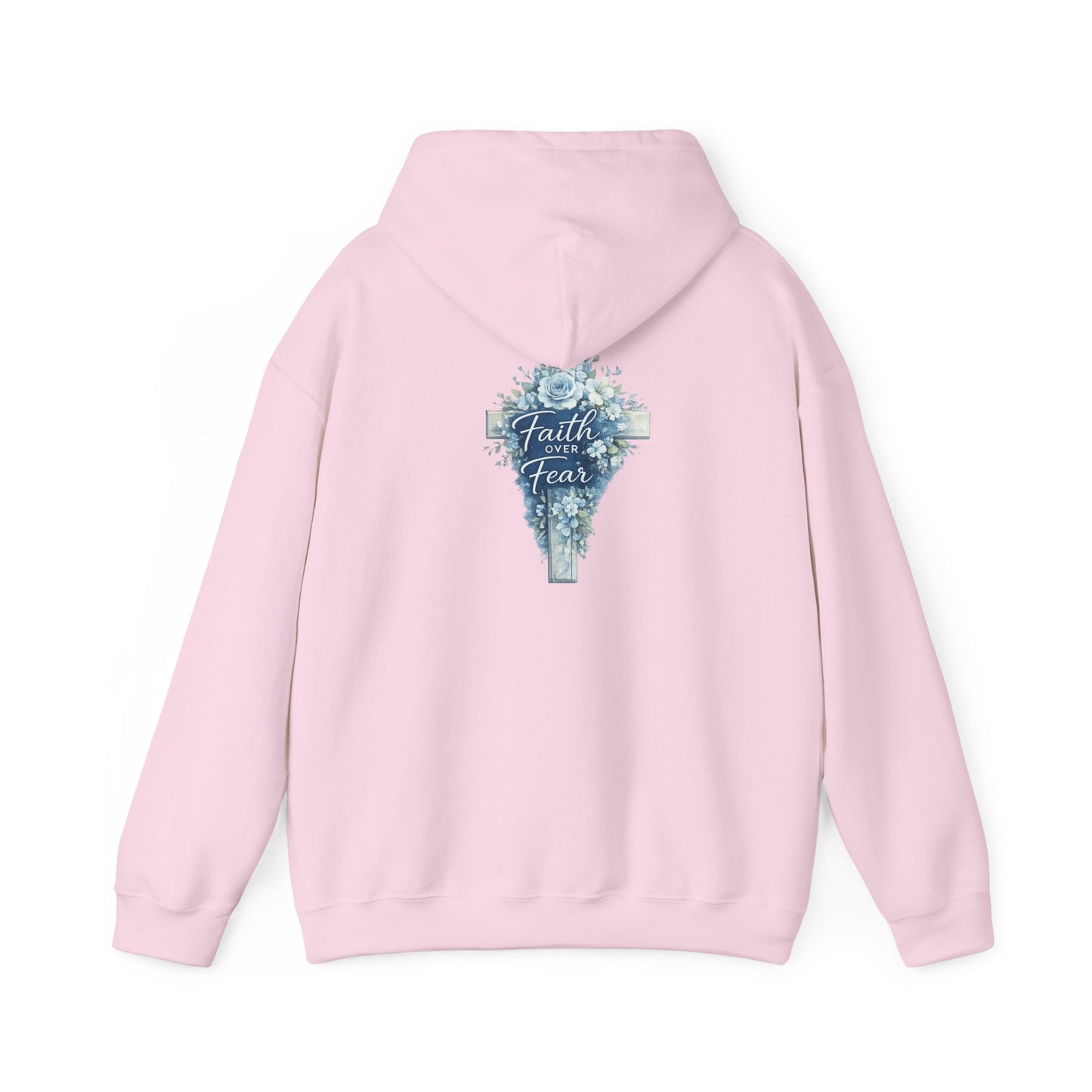 Faith Over Fear Hoodie — Floral Cross Christian Sweatshirt
