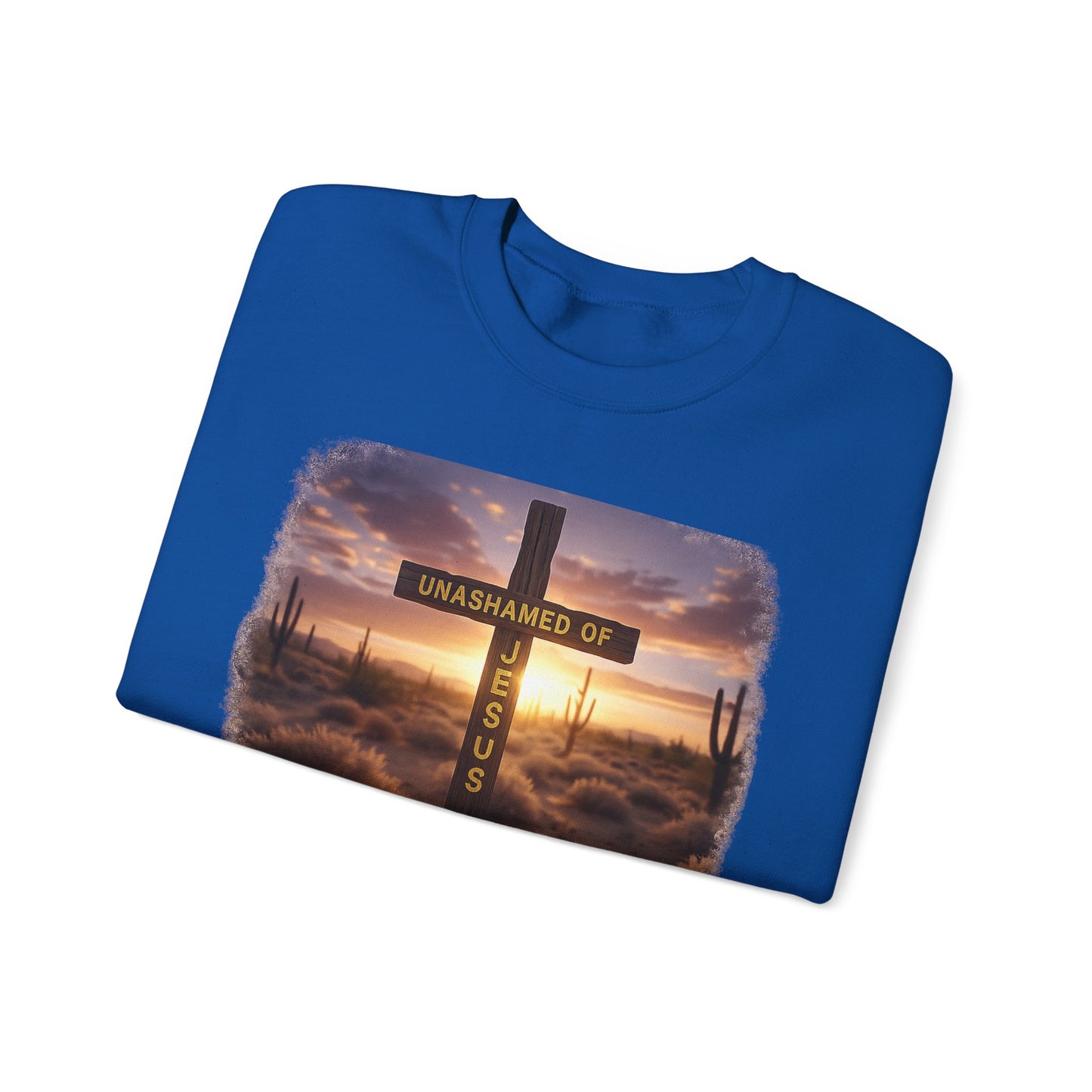 Christian Cross Sweatshirt – "Unashamed of Jesus" Inspirational Crewneck
