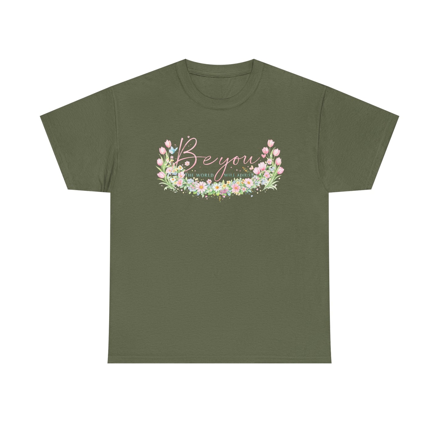 Beyond Floral Tee — Pastel Flower Wreath "Be You" Graphic Shirt