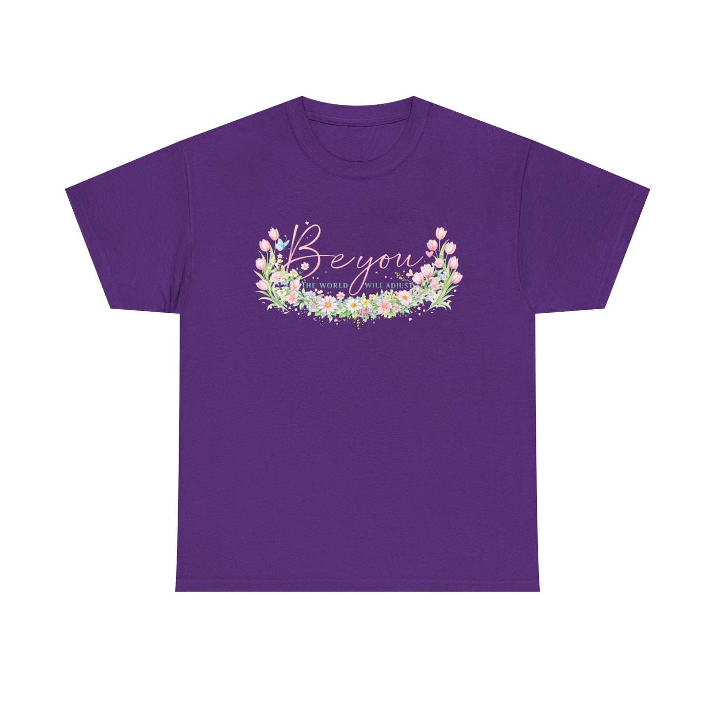 Beyond Floral Tee — Pastel Flower Wreath "Be You" Graphic Shirt