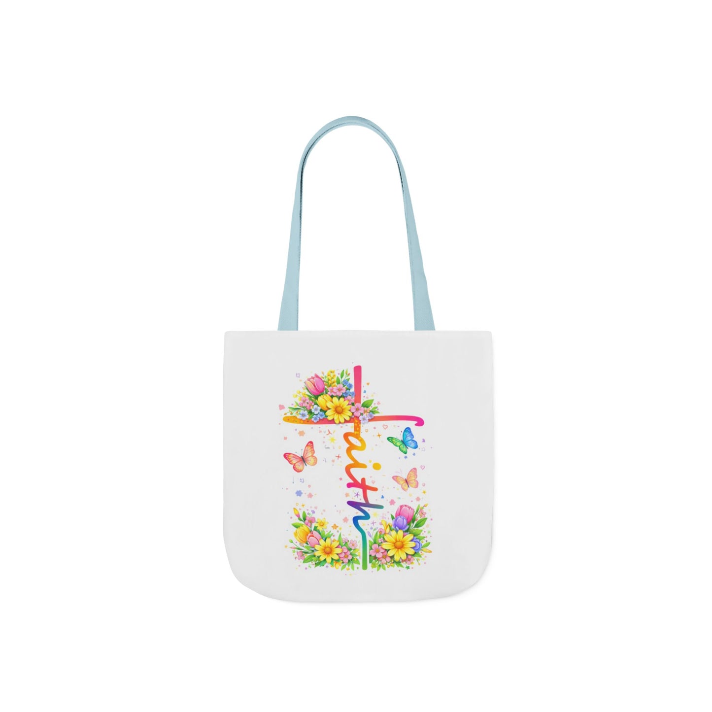 Faith Floral Cross Tote Bag — Canvas Spring Floral Grocery & Church Tote