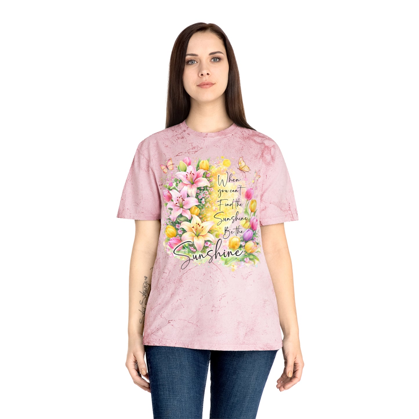 Sunshine Floral T-Shirt — "When you can’t find the sunshine, be the sunshine" Garden Tee