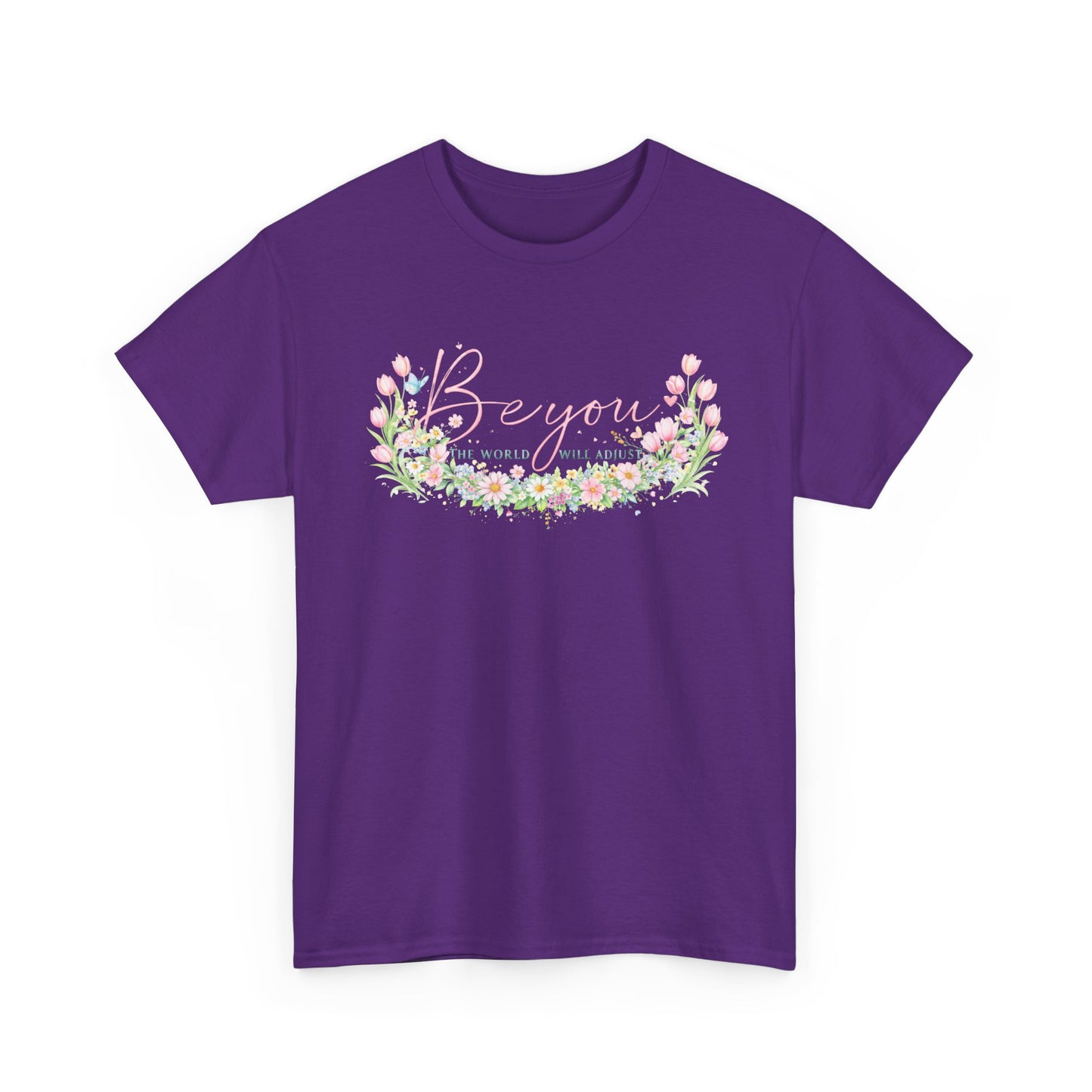Beyond Floral Tee — Pastel Flower Wreath "Be You" Graphic Shirt