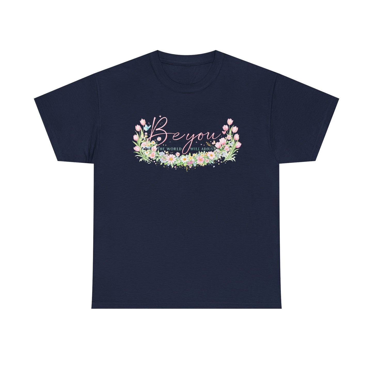 Beyond Floral Tee — Pastel Flower Wreath "Be You" Graphic Shirt