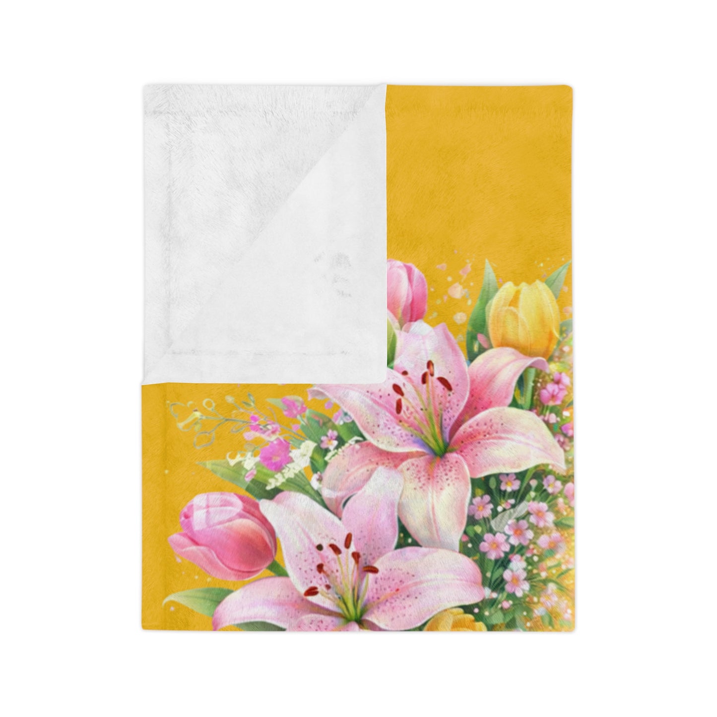 Velveteen Blanket — "When You Can't Find the Sunshine, Be the Sunshine" Floral Throw