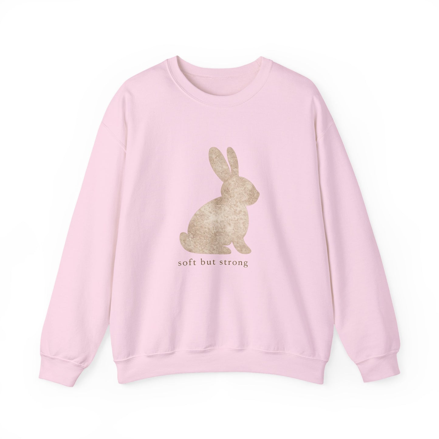 Soft But Strong bunny sweatshirt | vintage rabbit illustration, neutral cozy pullover