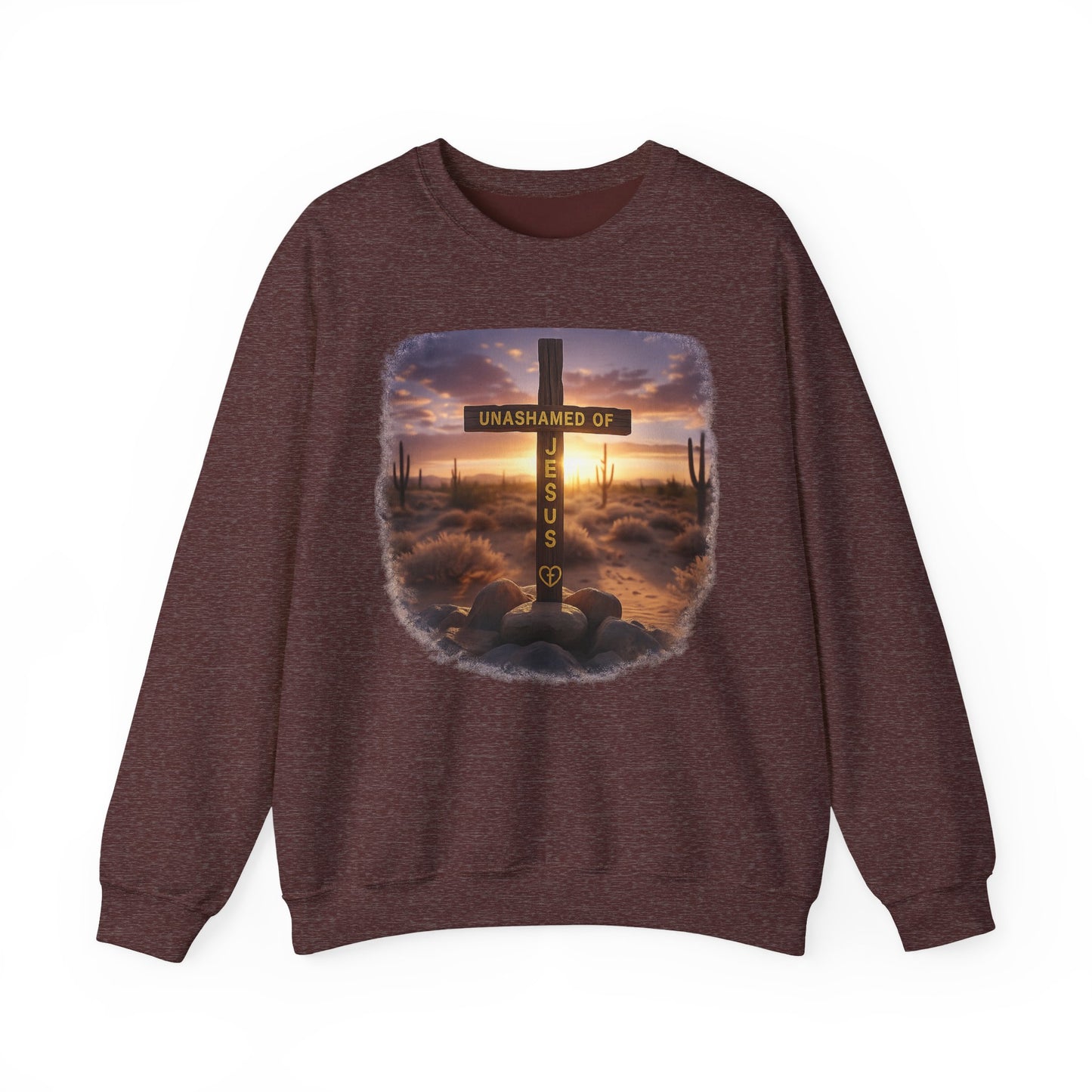 Christian Cross Sweatshirt – "Unashamed of Jesus" Inspirational Crewneck