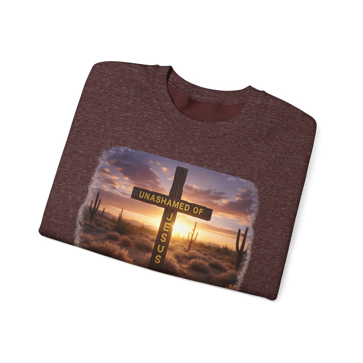 Christian Cross Sweatshirt – "Unashamed of Jesus" Inspirational Crewneck