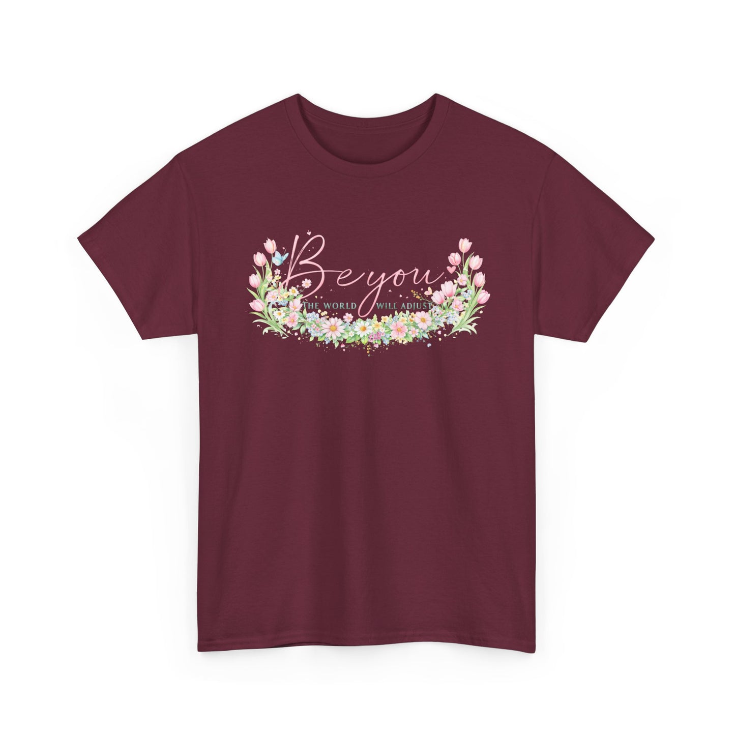 Beyond Floral Tee — Pastel Flower Wreath "Be You" Graphic Shirt