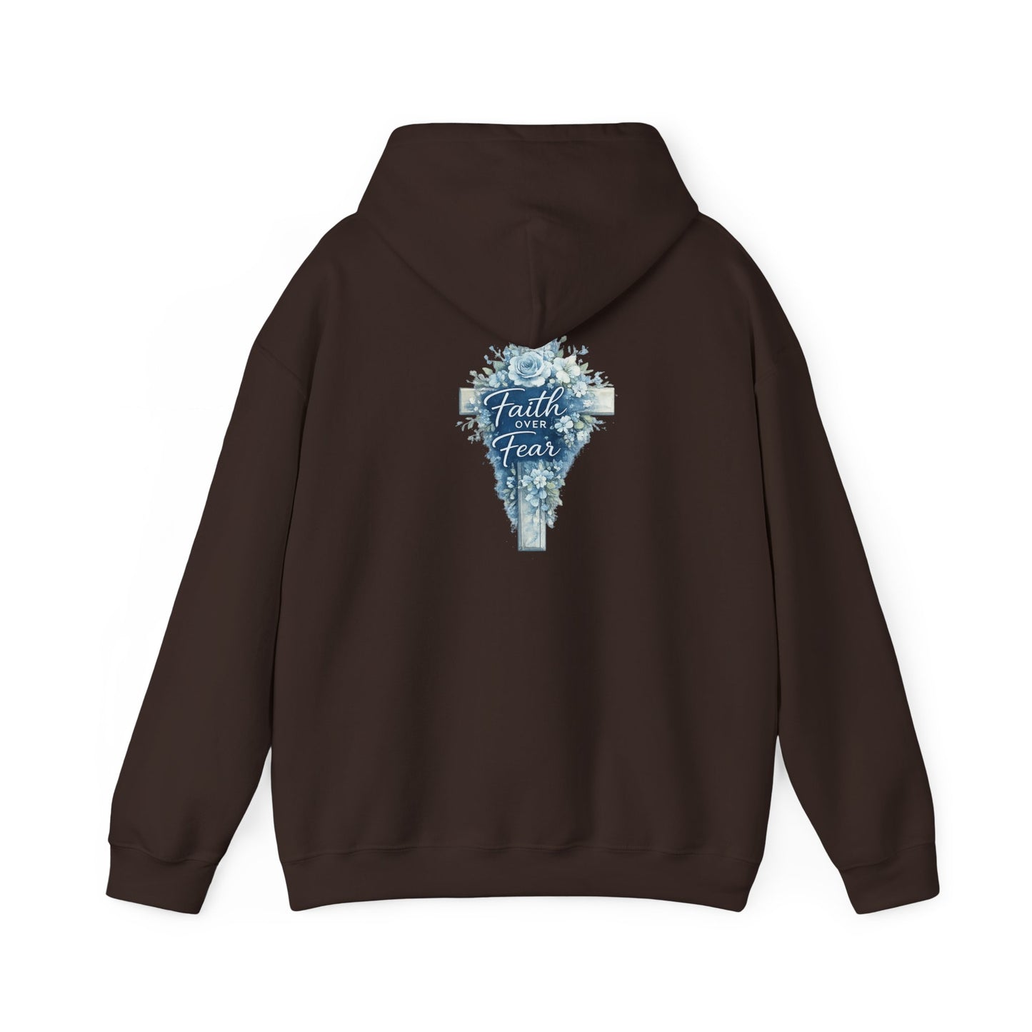 Faith Over Fear Hoodie — Floral Cross Christian Sweatshirt