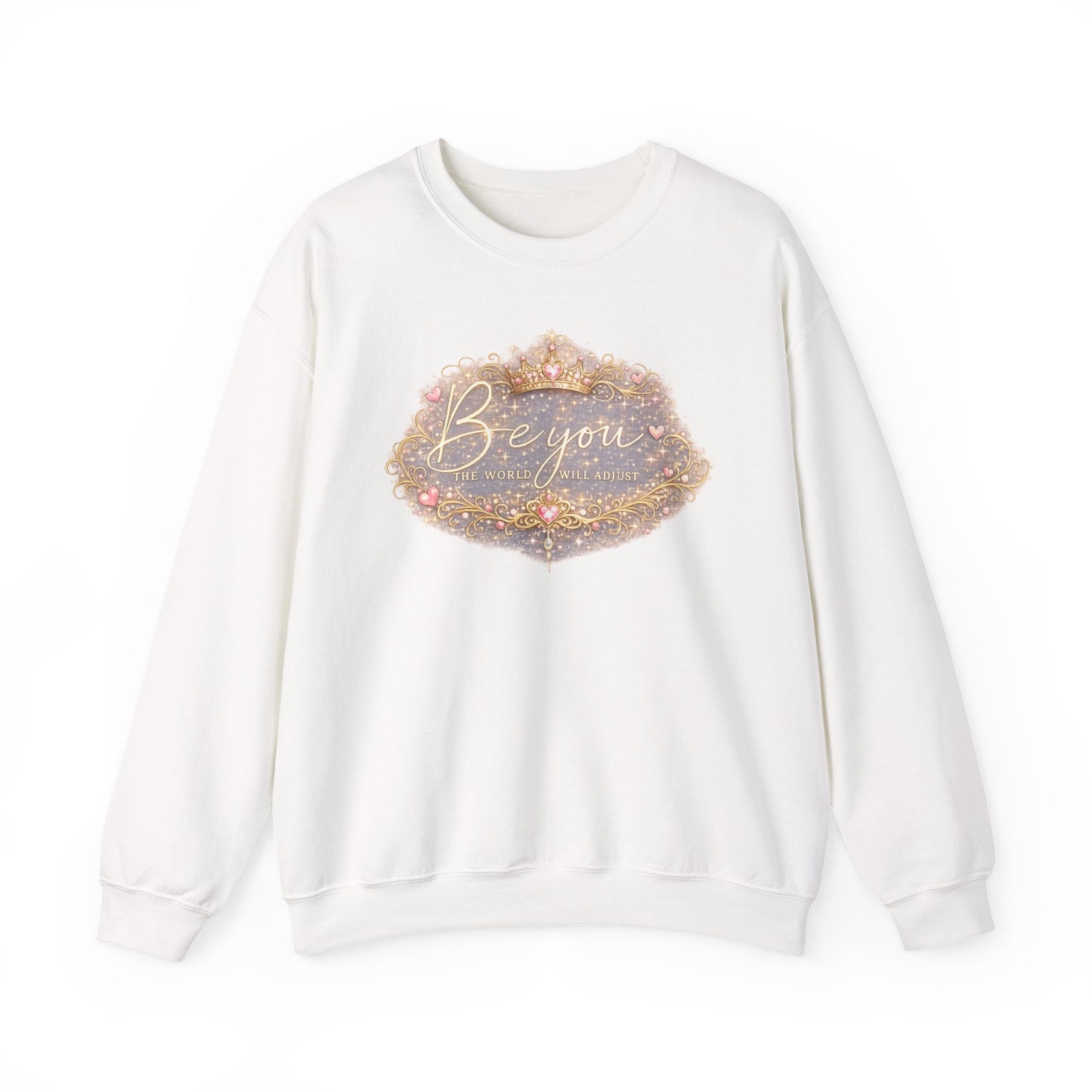 Be You Glitter Crewneck Sweatshirt — Inspirational Sparkle Graphic Sweatshirt