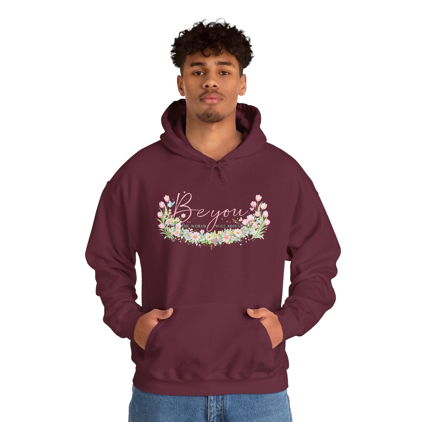 Bougainvillea Floral Hoodie — Pastel Garden Comfort Sweatshirt