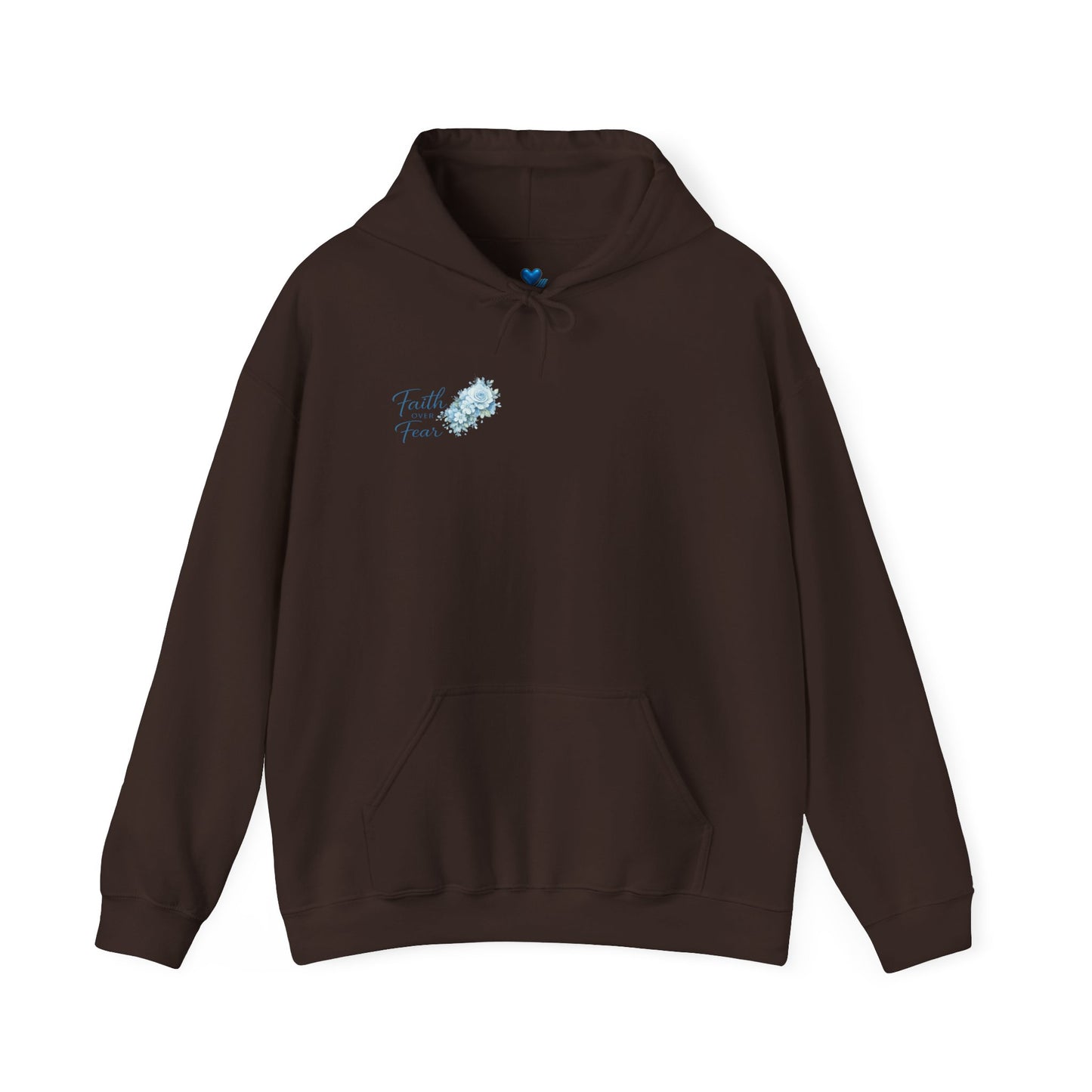 Faith Over Fear Hoodie — Floral Cross Christian Sweatshirt