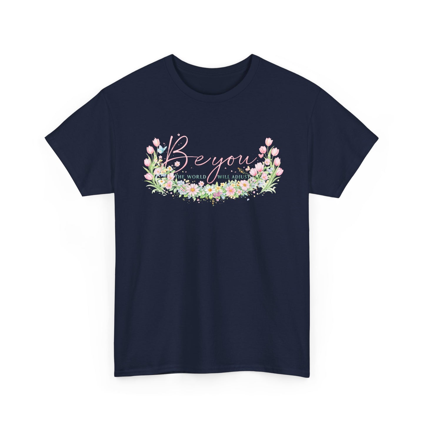 Beyond Floral Tee — Pastel Flower Wreath "Be You" Graphic Shirt