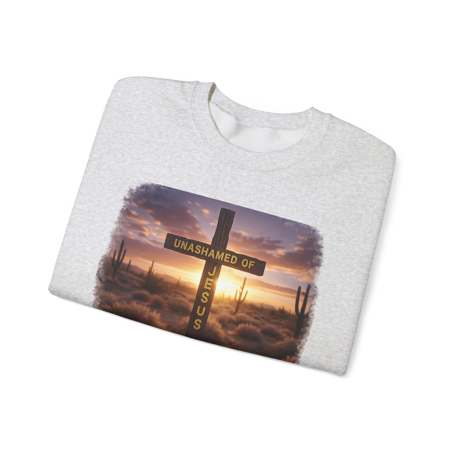 Christian Cross Sweatshirt – "Unashamed of Jesus" Inspirational Crewneck