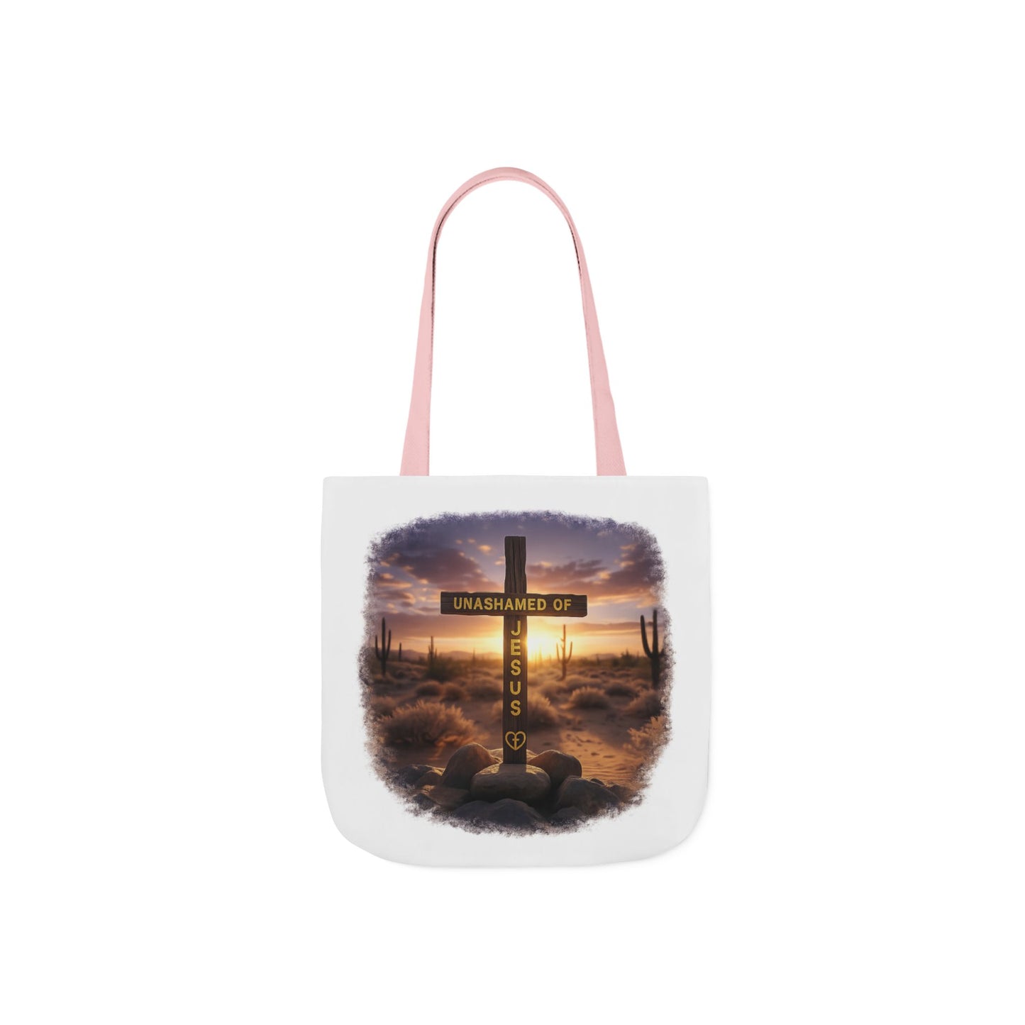 Tote Bag — "Unashamed of Jesus" Cross Sunset Canvas Tote