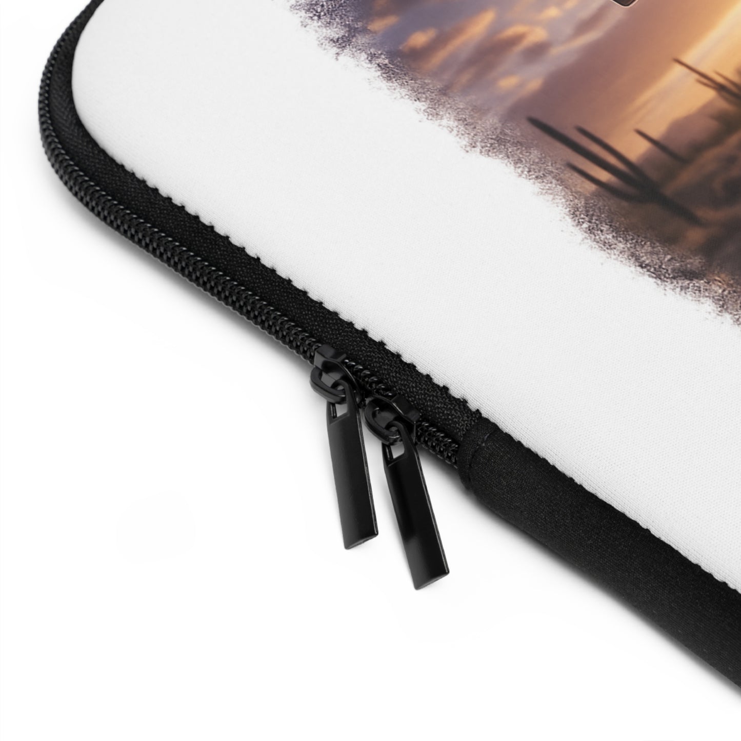Christian Laptop Sleeve — "Unashamed of Jesus" Cross Desert Sunset