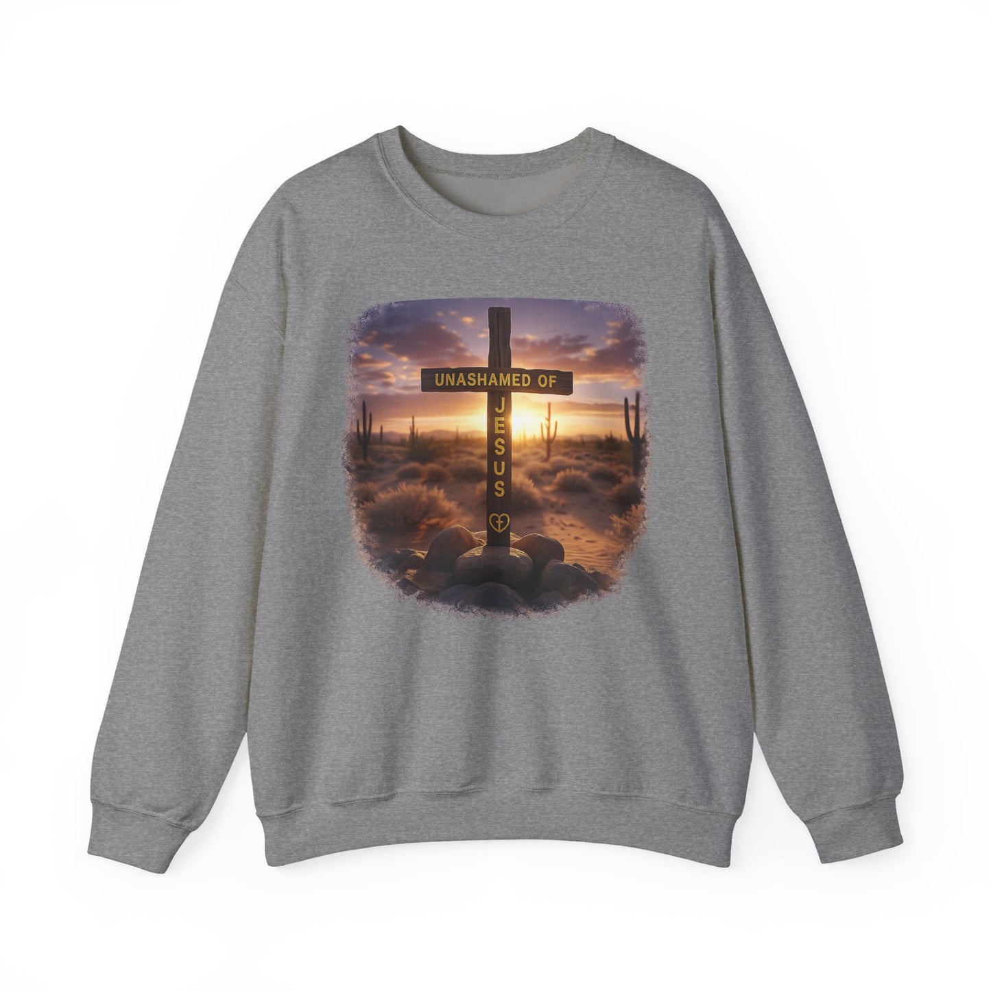 Christian Cross Sweatshirt – "Unashamed of Jesus" Inspirational Crewneck