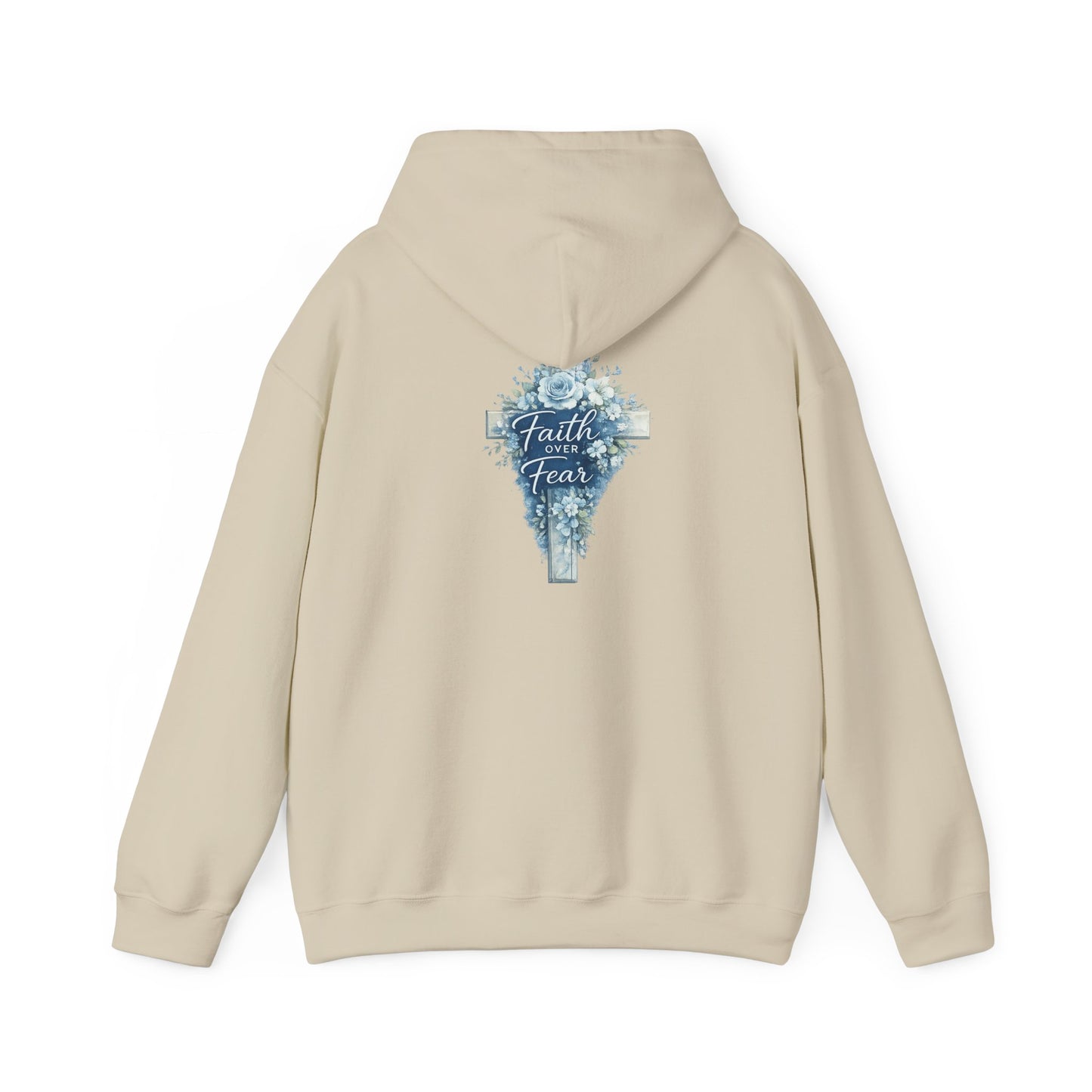 Faith Over Fear Hoodie — Floral Cross Christian Sweatshirt