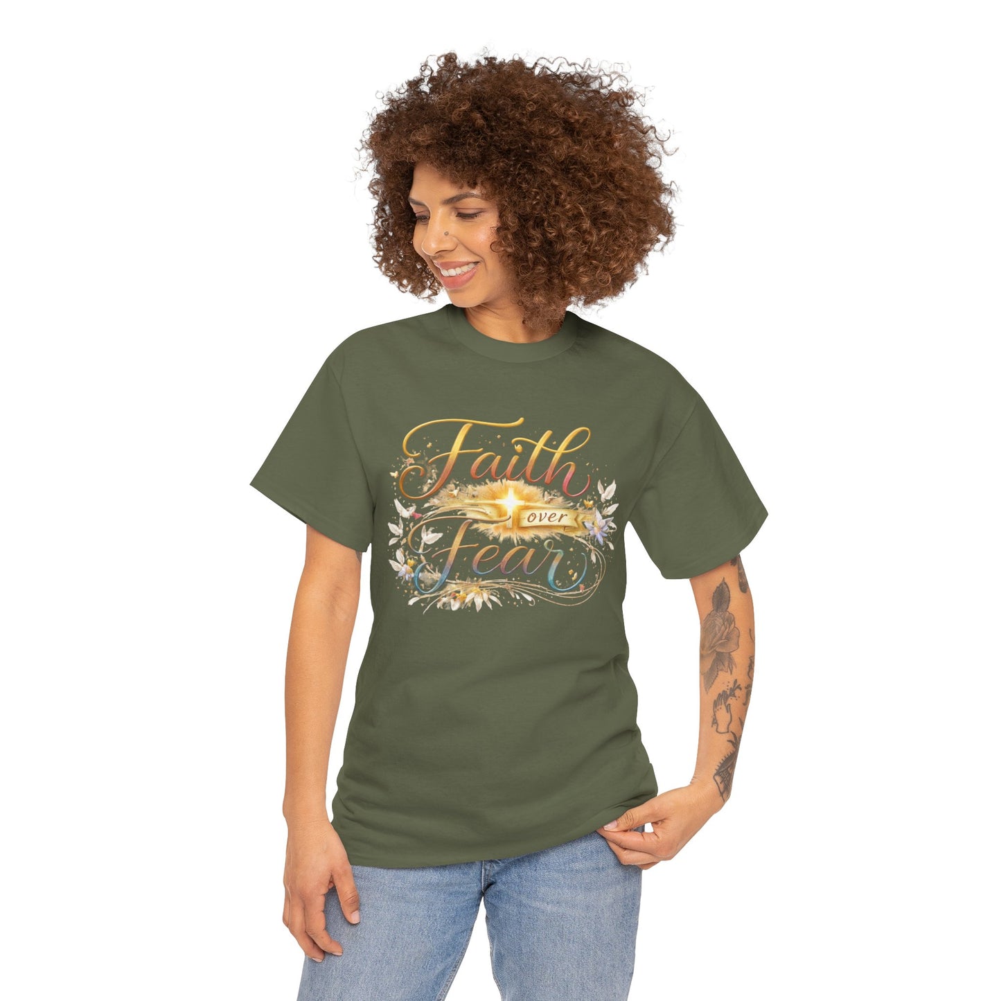 Faith Over Fear T-Shirt — Inspirational Christian Graphic Tee