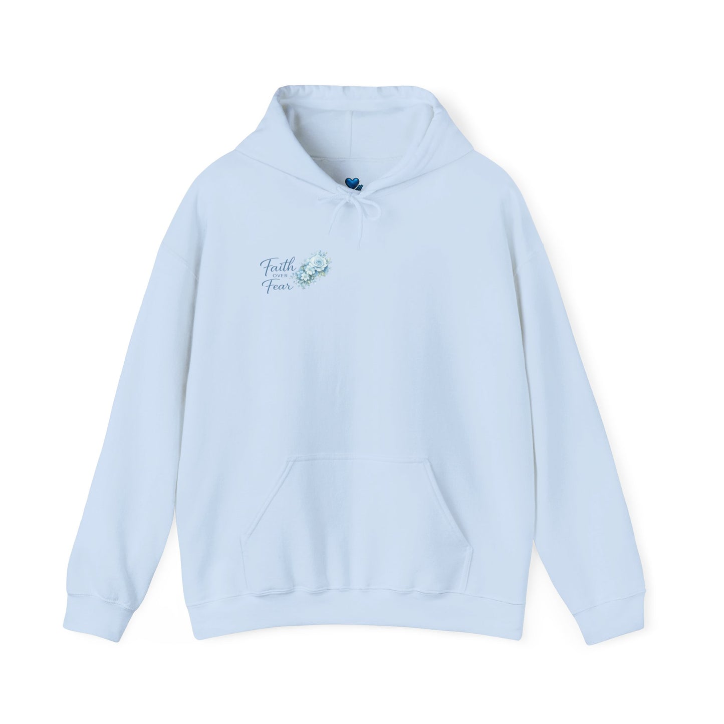 Faith Over Fear Hoodie — Floral Cross Christian Sweatshirt