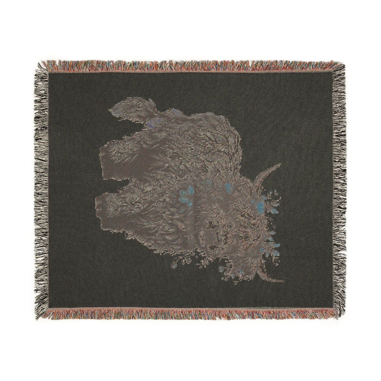 Highland Cow Woven Throw Blanket — Rustic Farmhouse Cozy Home Decor