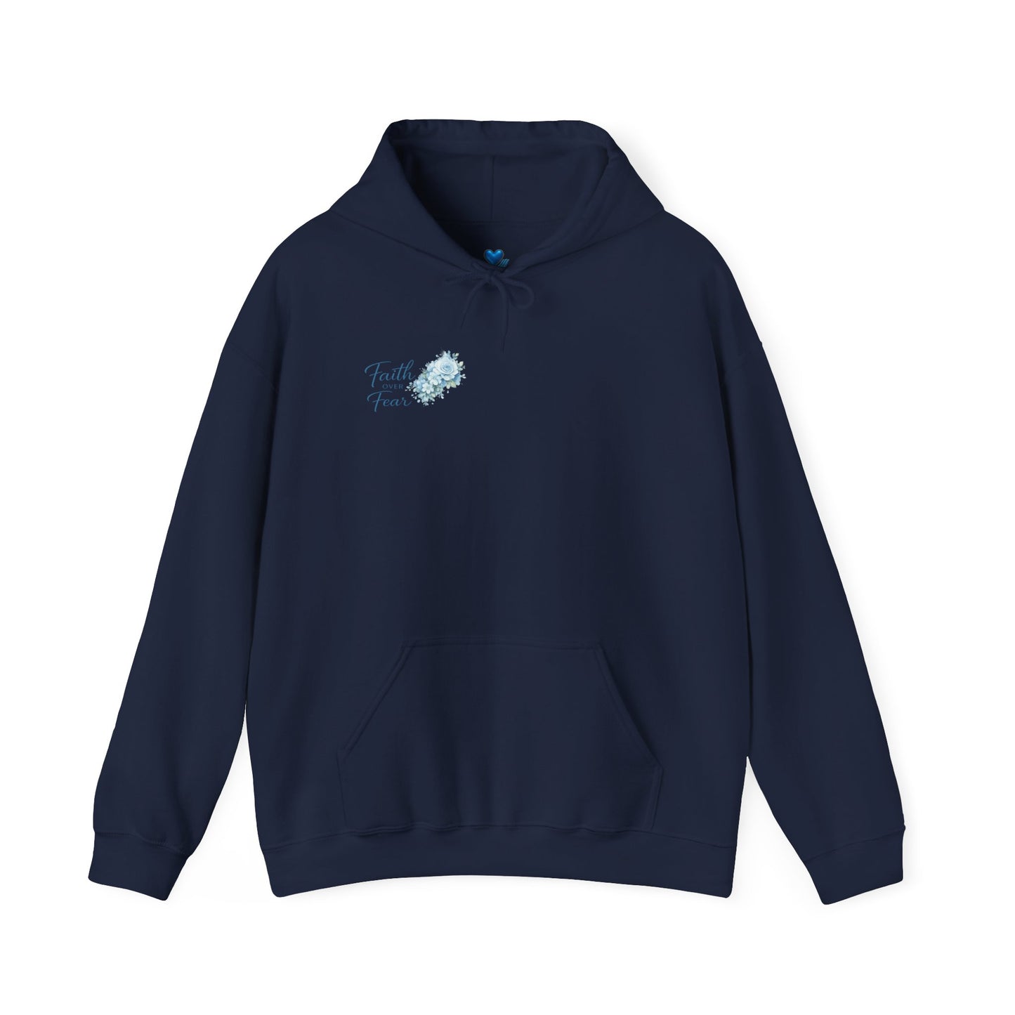 Faith Over Fear Hoodie — Floral Cross Christian Sweatshirt