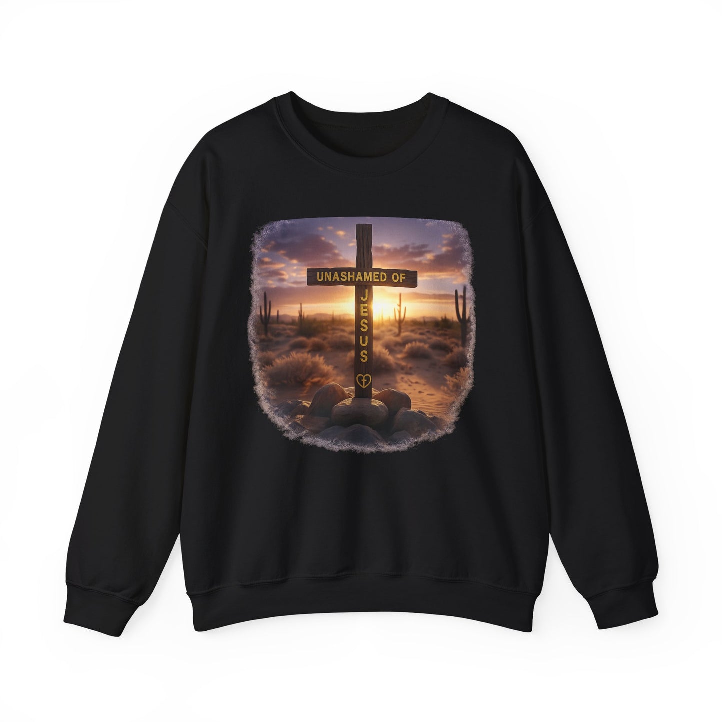Christian Cross Sweatshirt – "Unashamed of Jesus" Inspirational Crewneck