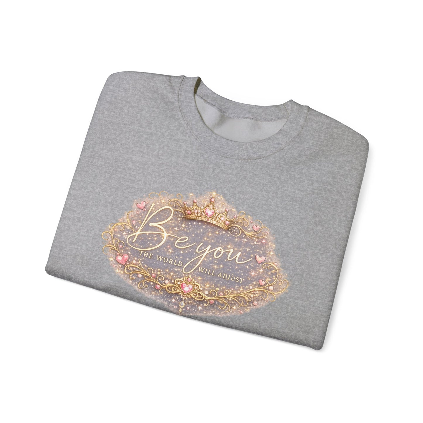 Be You Glitter Crewneck Sweatshirt — Inspirational Sparkle Graphic Sweatshirt