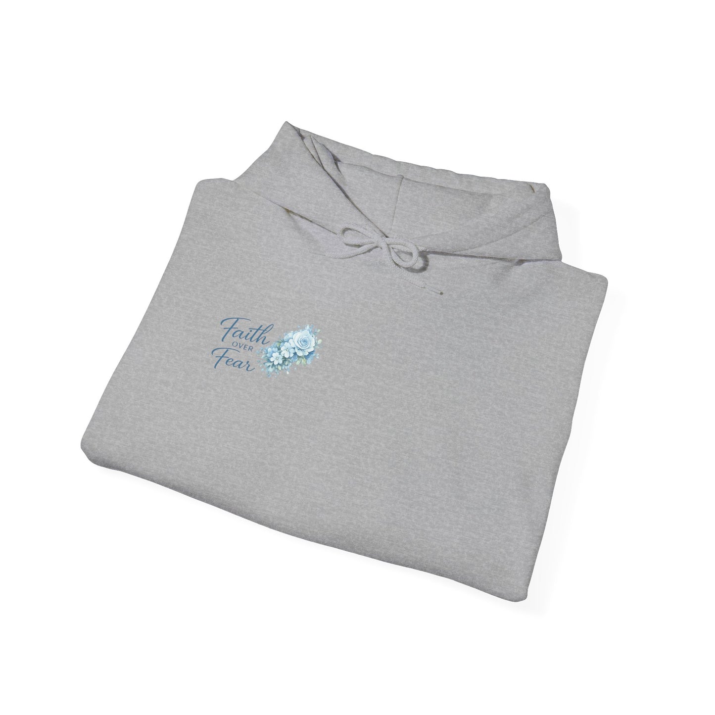 Faith Over Fear Hoodie — Floral Cross Christian Sweatshirt