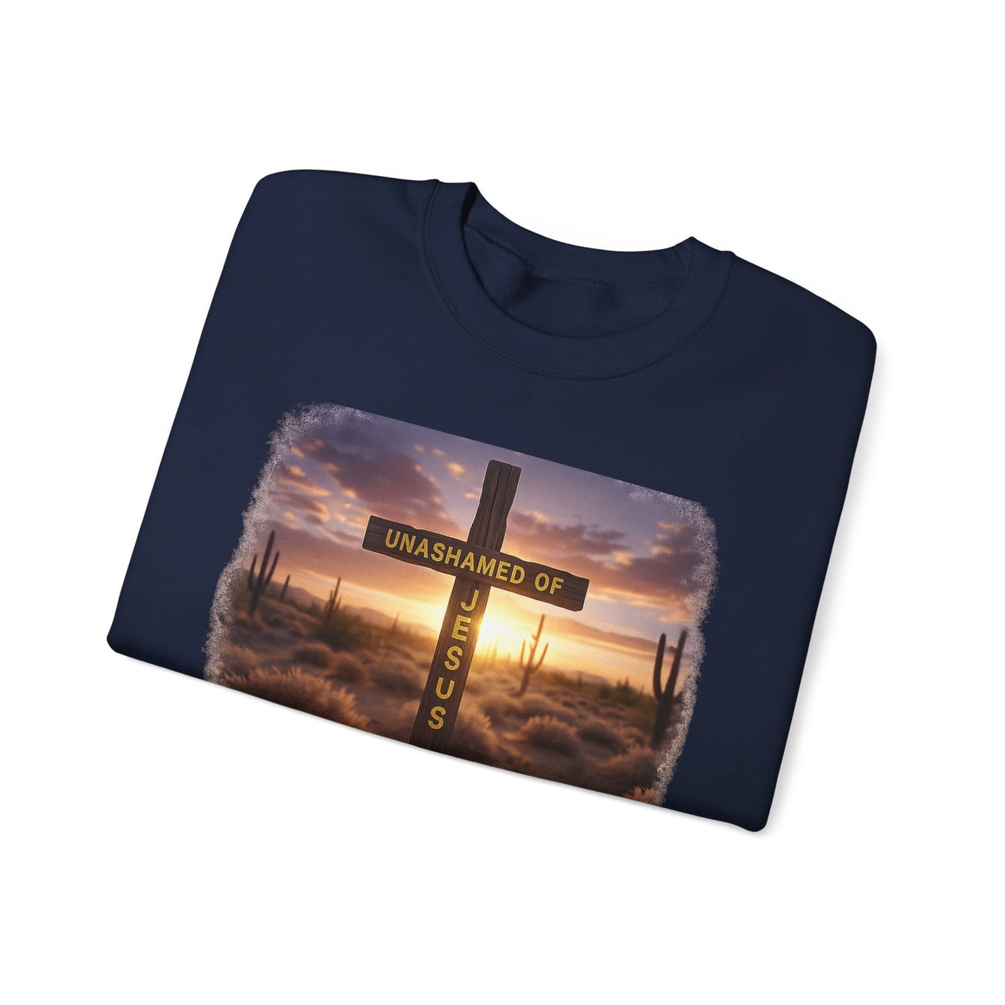 Christian Cross Sweatshirt – "Unashamed of Jesus" Inspirational Crewneck
