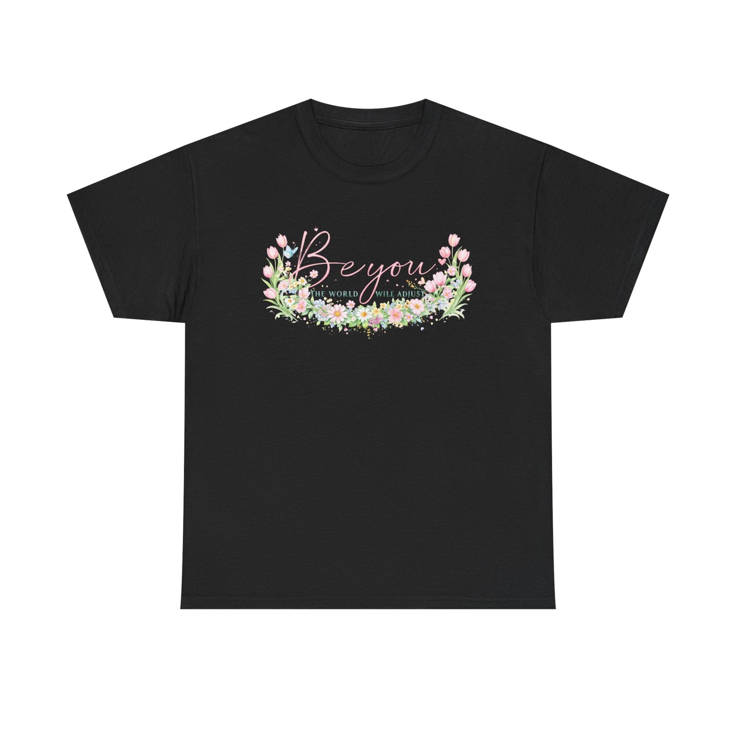 Beyond Floral Tee — Pastel Flower Wreath "Be You" Graphic Shirt