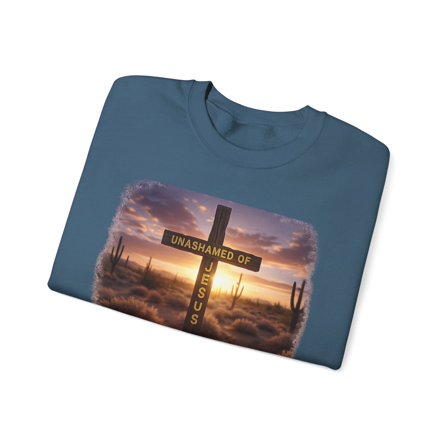 Christian Cross Sweatshirt – "Unashamed of Jesus" Inspirational Crewneck