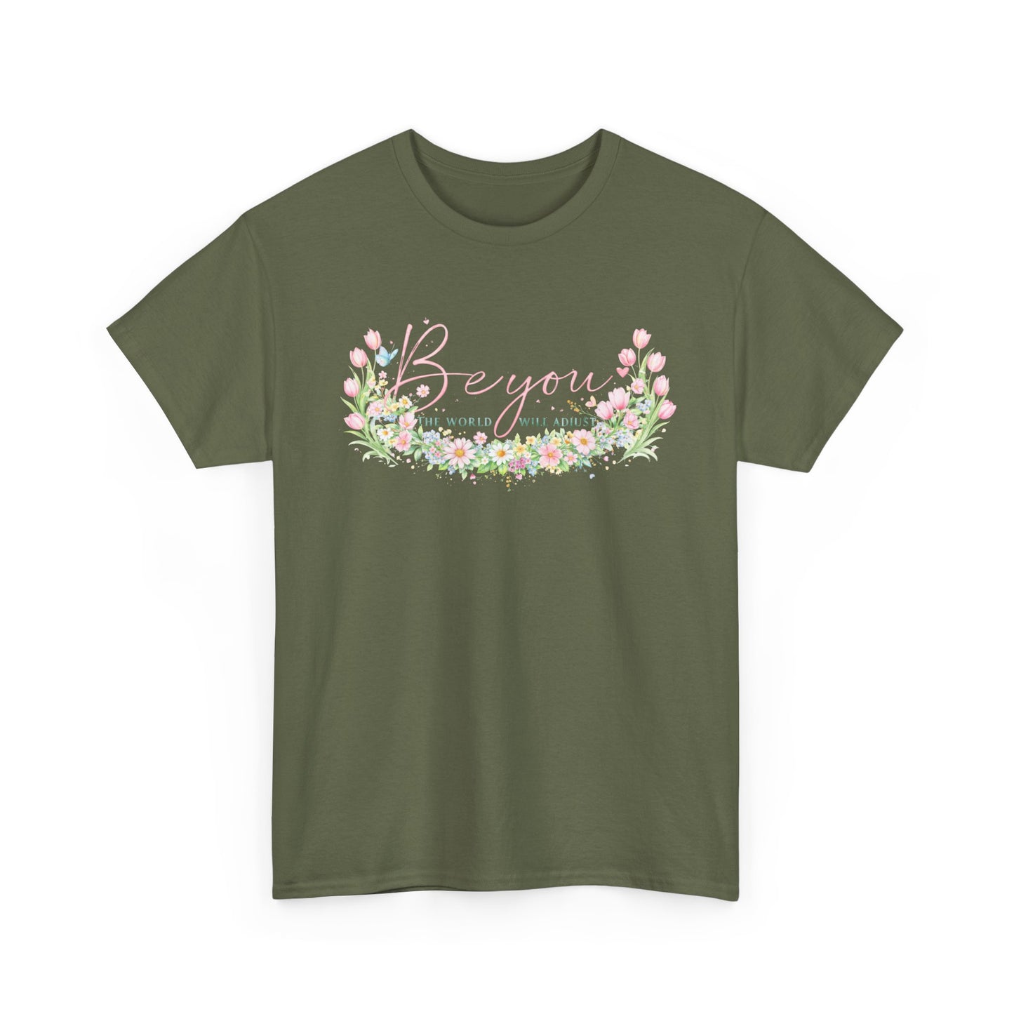 Beyond Floral Tee — Pastel Flower Wreath "Be You" Graphic Shirt
