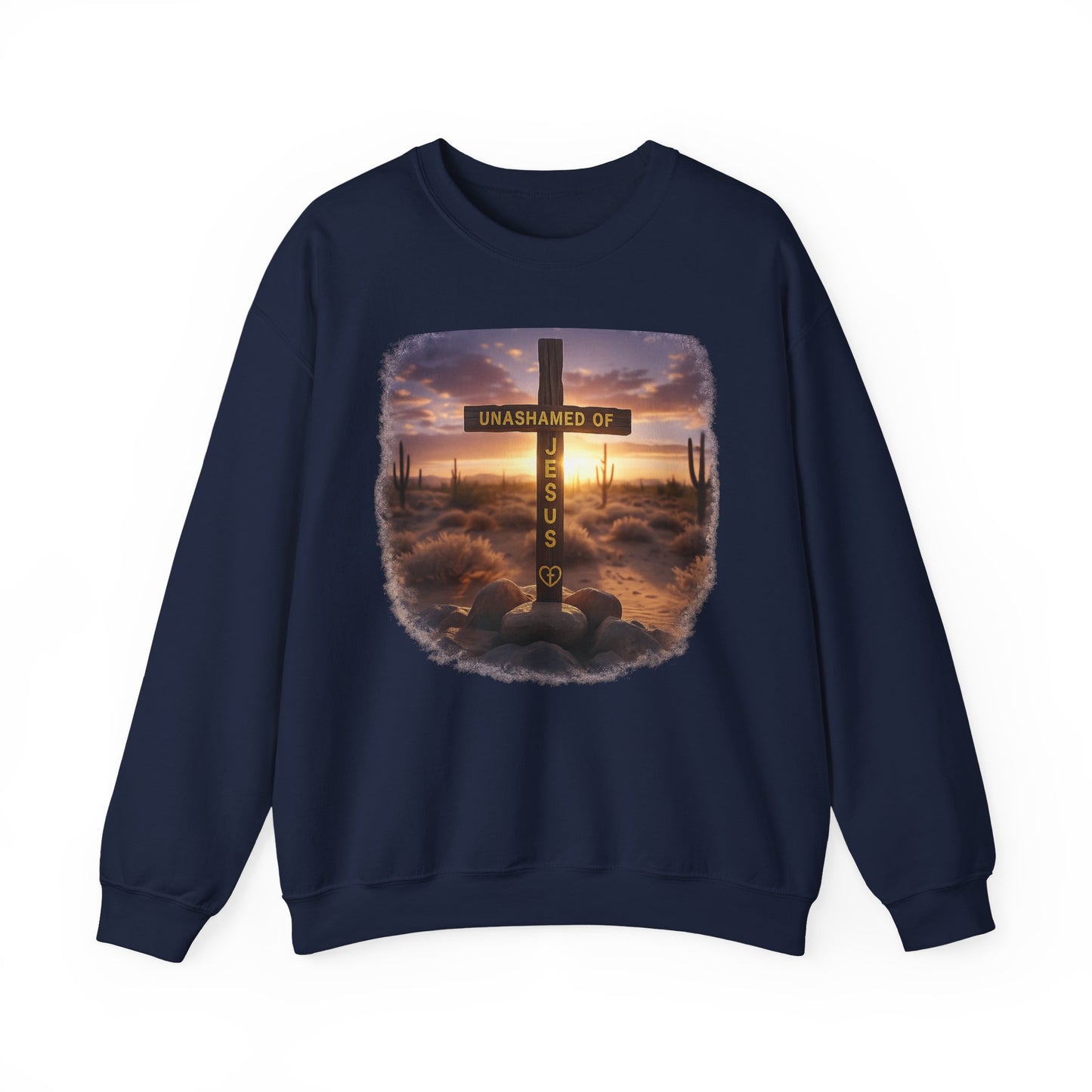 Christian Cross Sweatshirt – "Unashamed of Jesus" Inspirational Crewneck